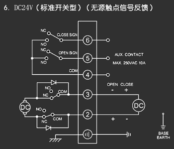 ＤＣ24Ｖ標準開關型<a href='http://m.mksicwo.cn/Product/diefa/diandongdiefa/' target='_blank'>電動<a href='http://m.mksicwo.cn/Product/diefa/' target='_blank'>蝶閥</a></a>接線圖